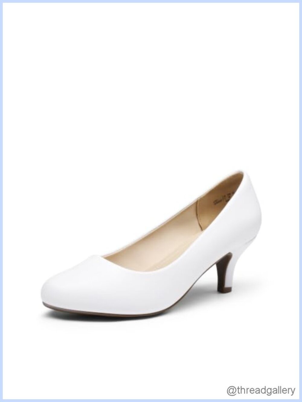 Kitten Heel Pumps Round Toe Slip On Man Made Comfortable Low Heels